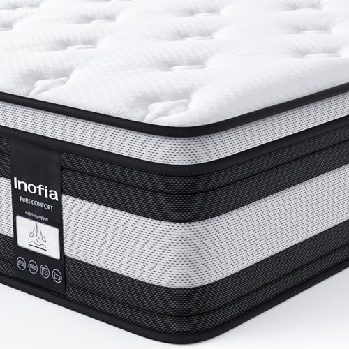 Inofia Matratze H3/H4 140×200 28cm 7-Zonen Federkernmatratze,KühlNest Taschenfederkernmatratze,Öko-Tex Zertifizierter Tonnentaschenfederkernmatratze-100 Nächte Probeschlafen