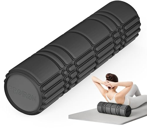 PROIRON Rouleau de Massage 42 CM Foam Roller pour Trigger Point Massage Arbre de Mousse Relaxation Musculaire Rouleau de Massage Fitness Yoga Pilates de Roue Rouge