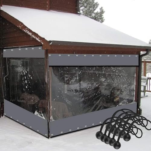 Cortina para Exteriores Impermeable Panel Lateral con Ojales Lonas para Pergolas Cortinas Exteriores para Terraza Jardín (Color : Gray, Size : H2mxL2m)