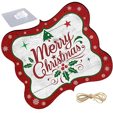 Ciieeo 1 Satz Türschild zum Aufhängen weihnachtsschild vor der tür Weihnachtswandschild weihnachtsdeko büro Dekoration Frohe Weihnachten-Zeichen Wohnkultur Willkommensschild Holzschild