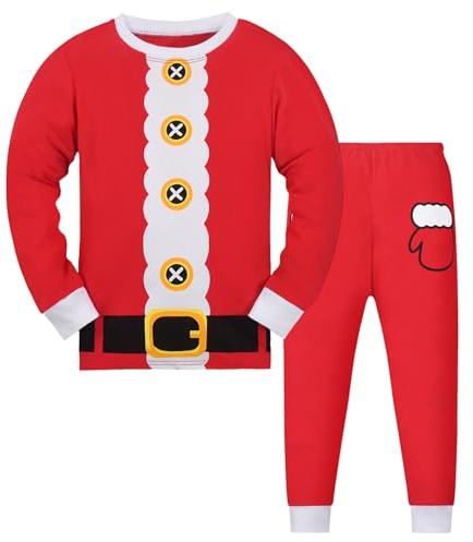 Gumyoss Pigiama di Natale per Bambini Pigiama per Bambine Maniche Lunghe Cotone Due Pezzi 2-12 Anni