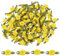 Sourcing Map 100pcs Yellow Polyester Ribbon Roses, 5/8 x1-3/16 Mini Roses for Crafts, Occasion: Various, Style: Floral, Solid, Simple