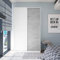 Direct Furniture Suppliers TOP - 2 Door Large Modern Bedroom Sliding Wardrobe (H: 200cm x W: 120cm x D: 50cm) (White/Grey)
