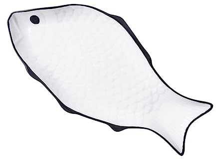 Cabilock Fish Steamed Fish Plate Ceramic White Creative Fish Shape
