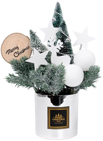 Árbol De Navidad Artificial En Maceta - Pino Realista Con Maceta Decorativa Para Decoración De Vacaciones | Pequeño Árbol Falso Preiluminado O no, Perfecto Para Decoración De Navidad De Oficina, Salón