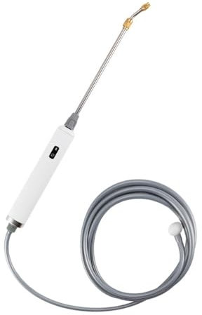 Gießstab, Elektrischer Einziehbarer Bewässerungsstab aus Edelstahl mit Zwei Sprühstufen (Gartensprüher), 3 Sprühstöße Einstellbar, 9,8 Fuß Schlauchlänge (Typ 1)