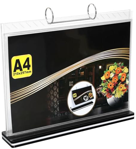 Cabilock Schilderhalter Aus Acryl – Tischständer Für Schilder Horizontaler Menühalter Größe A4 Plakatständer Papierständer