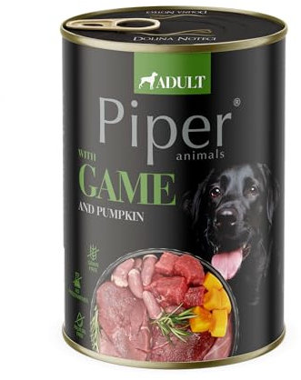 PIPER Nourriture humide pour Chien avec gibier et citrouille 400g
