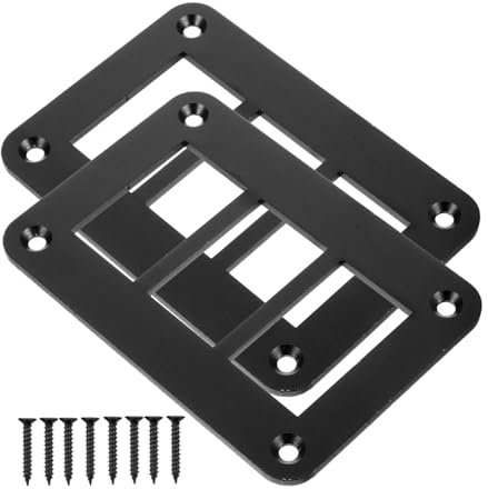 GRIRIW 2stücke Wippschalterplatte Schalterfeld Aluminiumlegierung Auto Wohnmobil Boot Schrauben Montagehalterung Kippschalterfeld Schaltereinsatzfeld