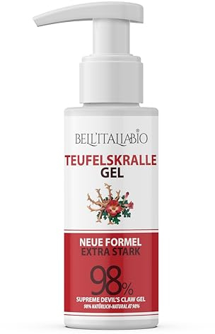 Teufelskralle Salbe 100 ml Extra Stark 98% Formel für Massage Teufelskralle Gel Muskelentspannung, Schnell Einziehend, mit Kollagen, Hyaluronsäure Teufelssalbe Heiß Made in Italy