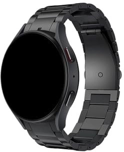 Cinturino in metallo titanio No Gaps Adatto for Samsung Galaxy Watch 7 6 5 4/ FE/Classic / 5Pro(Black,For Galaxy 7 40mm)