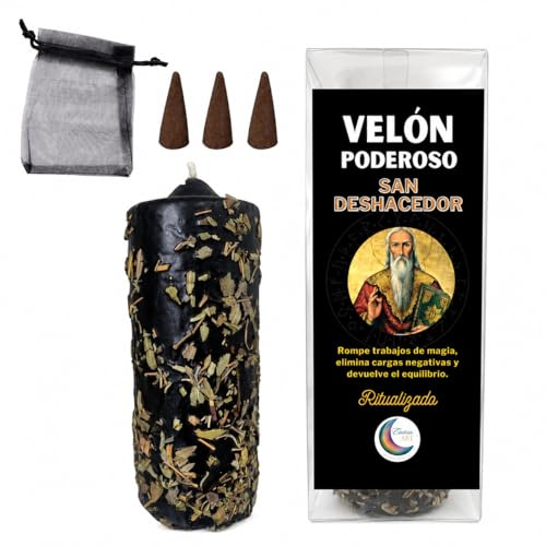 Velón Herbóreo San Deshacedor - Limpieza espiritual contra hechizos y mal de ojo