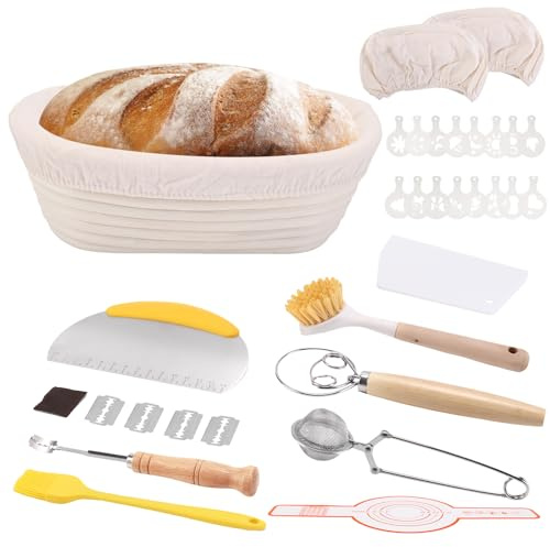 Gärkorb Brot Gärkörbchen Backen Zubehör Brotbackkorb Garkörbe Brotbacken Starter Back Brotkorb Garkörbchen Brotgärkorb Gärkörbe Oval Anfänger Selber Bread 25cm Gehrkörpchen Sauerteigbrot Lang Baskets