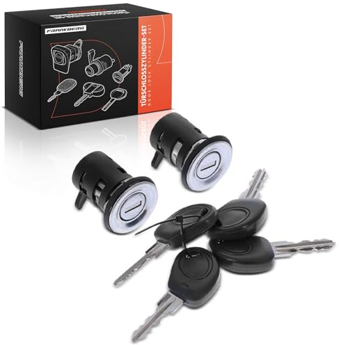 Frankberg 2x Cilindro di chiusura Serratura della porta Chiave primaen Sinistra Destra Compatibile con Punto Furgone/Compatto 188 Punto 188 Replace# 46538080,46538079