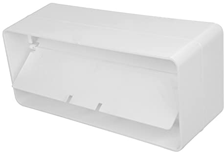Kanalverbinder 220mm x 90mm Kunststoff weiß mit Rückschlagventil Lüftungsdämpfer