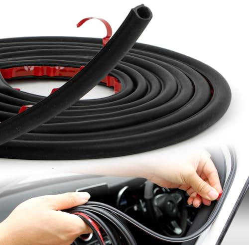 PSLER Voiture Joint Caoutchouc Universel Joint Porte Garage Calfeutrage,Forme En D Joint Porte Entree pour Cache-Bagages de Fenêtre de Voiture 10 * 10MM,3.05M/10Ft