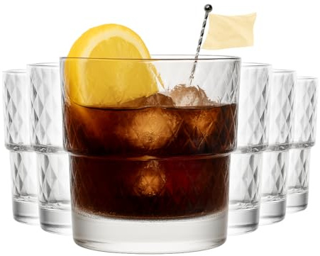 MUVELL 6er Tumbler Gläser Set „Iceland“ - 340 ml Trinkgläser & Wassergläser - 3 mm Glasstärke, Kristallklar & spülmaschinenfest - stabile Cocktailgläser & Whiskygläser - Geschenkset