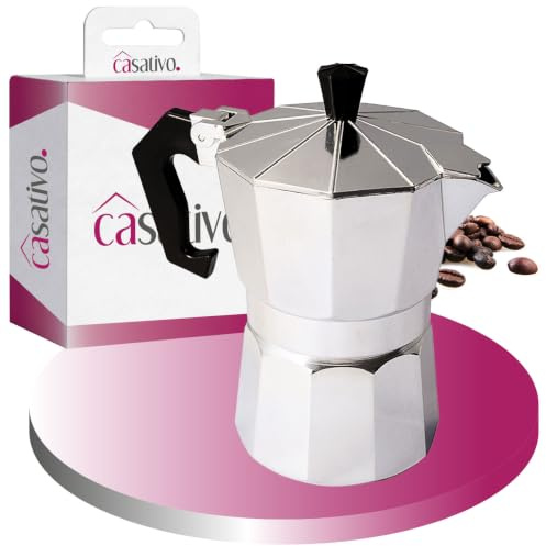 Casativo Klassischer Espressokocher aus Aluminium, 150 ml für 3 Tassen - Traditioneller Kaffeegenuss, für aromatischen Espresso wie vom Barista