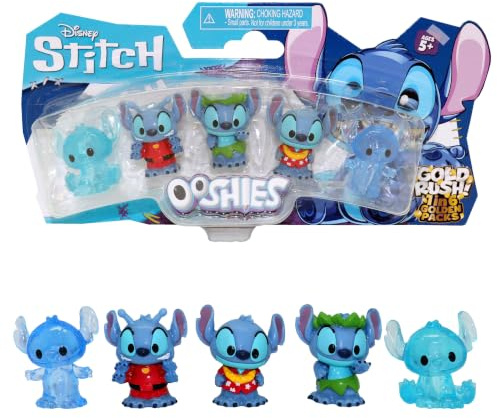 Ooshies, Pack de 5 Figurines Stitch, 5 cm, Aléatoire, 5+, HH000