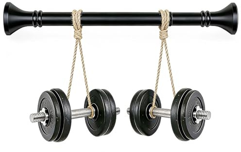 Gardinenstange ohne Bohren 40-500 cm Ø 33 mm Teleskopstange zum Klemmen, Multifunktionale Duschvorhangstange Rutschfest Spannstange Verstellbar für Dusche und Trennwand(Schwarz,1.6-2.5M)
