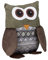 9er Set Relaxdays Türstopper Eule Stoff Türstopper Bodentürpuffer Kinder Deko HxBxT 24x14x14cm Braun