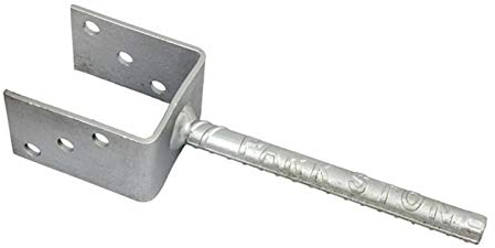 GeZu Impex® U-Pfostenträger 141 mm U-Form mit Steindolle 200 mm zum einbetonieren, Pfostenhalter, Zaunträger