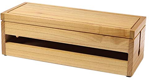 Tubayia Holz Kabelbox Steckdosenleiste Kabel Management Box Organizer für Küche, Wohnzimmer, Büro