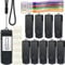 Uflatek USB Stick 64GB USB 2.0 Memory Stick Thumb Flash Drive 10 Pack Rotate USB Memory Sticks Black Metal Pen Drive USB Flash Drive with Tag and Lanyard for Computer Laptop