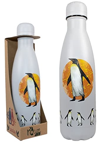 NatureVac - Pinguin von Deluxebase. Isolierte, Wiederverwendbare Reise-Vakuumflasche für heißes Wasser, Kaffee, Tee