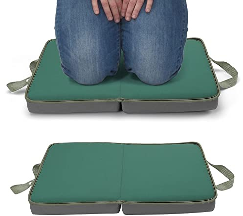 Taylor & Brown Memory Foam Kneeling Pad Pillow Cushion for Gardening, Housework and DIY - Thick Kneeling Mat Foldable, Durable and Water Resistant With Carry Handle (Green)