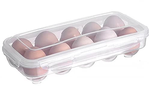 Eierhalter Kühlschrank Eierbox 10 Eier - Eierbehälter Aus Kunststoff, Eierbehälter Eier Transportbox Kunststoff Für Kühlschrank, Küche (Transparent)