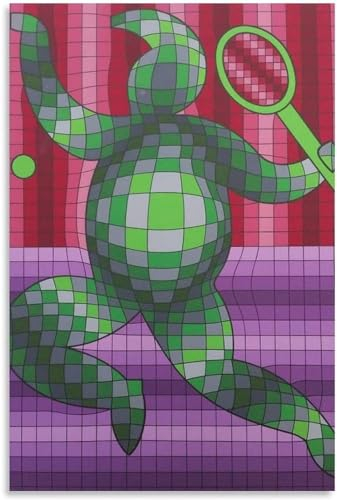 LATAFA Victor Vasarely Poster und Drucke Victor Vasarely Leinwand Gemälde Abstrakte ästhetische Wandkunst Victor Vasarely Bilder Wohnkultur 40x60cm Kein Rahmen