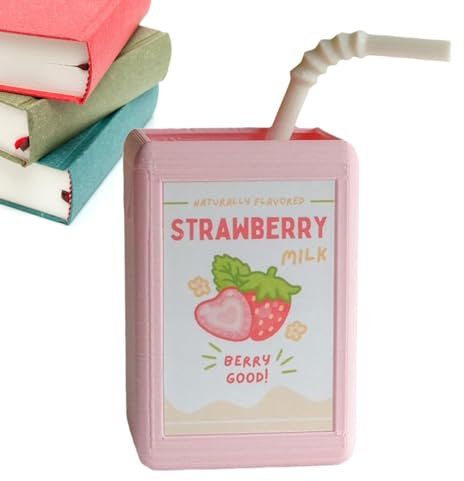 Vintage Vase - Cute Planter with Juice Box Design, Good Decorative and Effective Vintage Vase | Vintage Inspired Decorative Ceramic Vase Rise and S, Unique Vintage Vase for Home, Strawberry, see