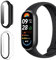 Vanrain Hülle für Xiaomi Mi Band 9, 2 Stück 360° Rundum PC Case mit Schutzfolie Glas Bumper Vollständige Abdeckung Schutzhülle, Schutz Hülle Gehäuse Schwarz+Transparent