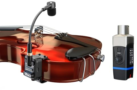 Xvive U9 Violin Mandolin Instrument Microphone Wireless System 2.4 GHz Wireless Microphone Transmitter and Receiver for Violin and Viola, Mandolin