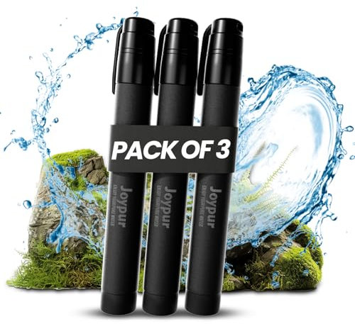 Joypur Paille Filtrante de Survie- Purificateur d'Eau pour Randonnée Camping Bushcraft - Filtre à Eau de Poche,Accessoires Survivalisme Equipement Kit. (noir*3)