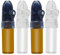 Cunegra 4 Pcs Portable Bottle Spice Powder Tool, Leak-Proof Small Spice Bottles, Compact Knob Switch Storage Bottle for Outdoor Camping Travel (White + Brown)