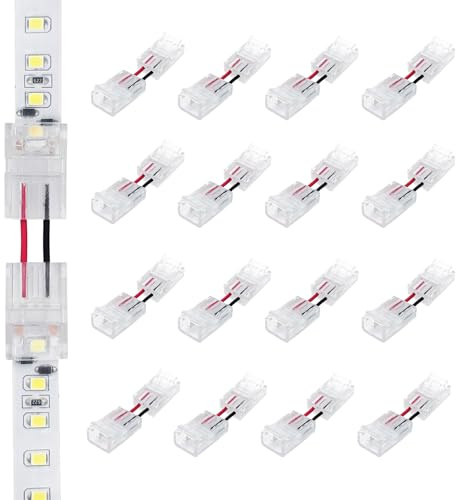 LED ATOMANT Packung mit 16 Flexibler Inline-Verbinder für 10 mm einfarbige LED-Streifen, lötfreie Verbindung für getrennte Abschnitte, einfache und schnelle Montage