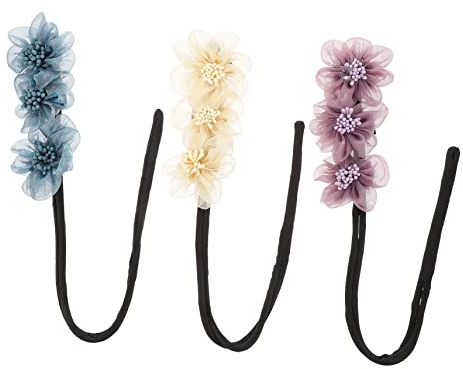 NOLITOY 3stücke Knotenformer mit Blumenmuster Haarknoten-maker Einfache Anwendung für Diy-frisuren Lockenwickler als Haaraccessoires für Lange Haare