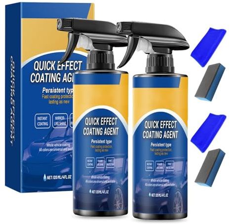 2pcs Car Polish Ceramic Coating Car Spray Wax, Advanced Car Quick-acting Coating Agent, Waterless Car Wash Quick Effect Coating Agent, Multi-functional Cars Wax Polish (2pcs)
