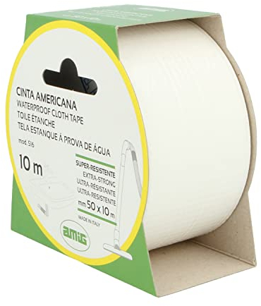 Amig - Nastro Americano Mod.516 per Fissaggio Extraforte e Resistente all'Acqua per Uso in Interni o Esterni | Perfetto per il Fai da Te e Riparazioni | Misure 10 m x 50 mm | Colore Bianco