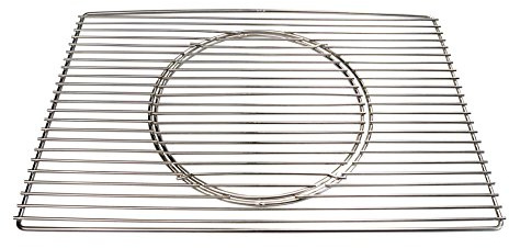 AKTIONA Edelstahl Grillrost 60 x 40 cm Expert + Ø 29 cm | herausnehmbaren runden Grillrost nur 12 mm Stababstand, Stäbe Ø 4mm !!!, stabil / Grillclub / deutscher Fachhändler