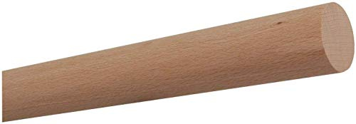 TIBU Buche unbehandelt Holz Handlauf Geländer 30-500 cm Wandhandlauf Wand Treppe ohne Halter, Länge: 1200 mm / 120 cm / 1,2 m Enden: gekappt (sägerau)