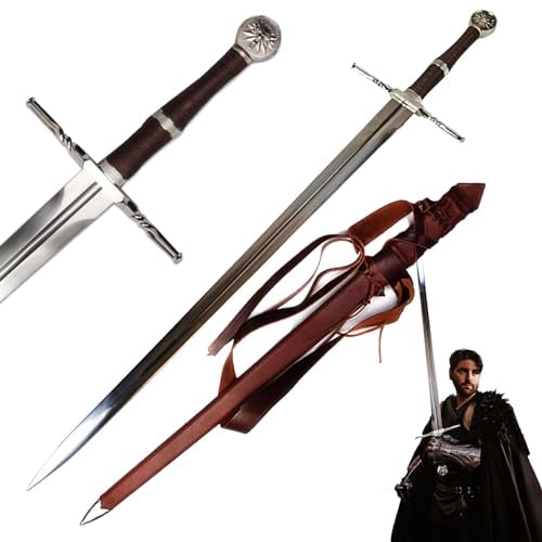 Witcher Stahl Schwert handgeschmiedet mit Gürtel und Scheide - ltd Edition 500 - Geralt von Riva Stahlschwert, 126 cm, Schwert aus Karbonstahl für Cosplays, zum Sammeln & als Geschenk