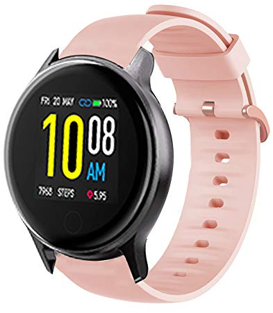 LvBu Armband Kompatibel Für UMIDIGI Uwatch 2S, Sport Silikon Classic Ersatz Uhrenarmband Für UMIDIGI Uwatch 2S Smartwatch (Rosa)