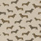 Stoff Meterware Leinenlook Halbpanama - 1 Meter - Dekostoff, Kissen, Tischwäsche, Vorhang, Taschen (Dackel Hunde Jäger Jagd)