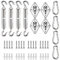 Sonnensegel Befestigungsset, Sonnensegel Zubehör Edelstahl Spannschraube Karabiner Montageset mit Schrauben für sicheren Montage von viereckigen und dreieckigen Sonnensegel