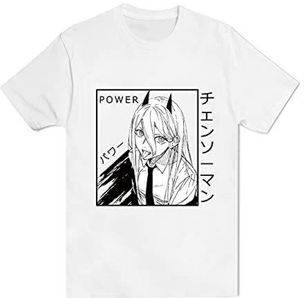 Chainsaw Man T-Shirt Summer Short Sleeve Round Neck Power T-Shirts Chainsaw Man Power T-Shirt Casual Harajuku Pullover for Men Women Teens