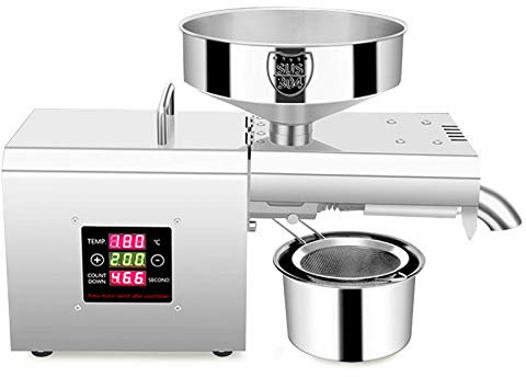 Presse à huile automatique en acier inoxydable - Régulation de la température - Chauffage de 600 W 3-6 kg/h 45-50 % - Pour arachide soja sésame et colza