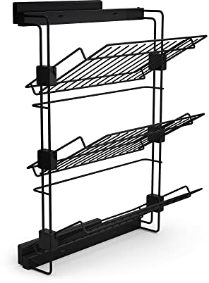 EMUCA - Zapatero Lateral extraíble para armarios y vestidores Hack, Izquierda, Pintado Negro Texturizado, Acero